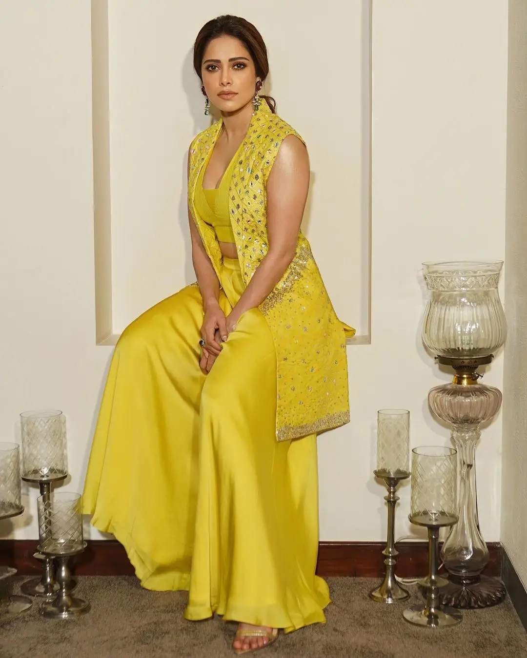 Nushrratt Bharuccha Stills In Yellow Lehenga Choli